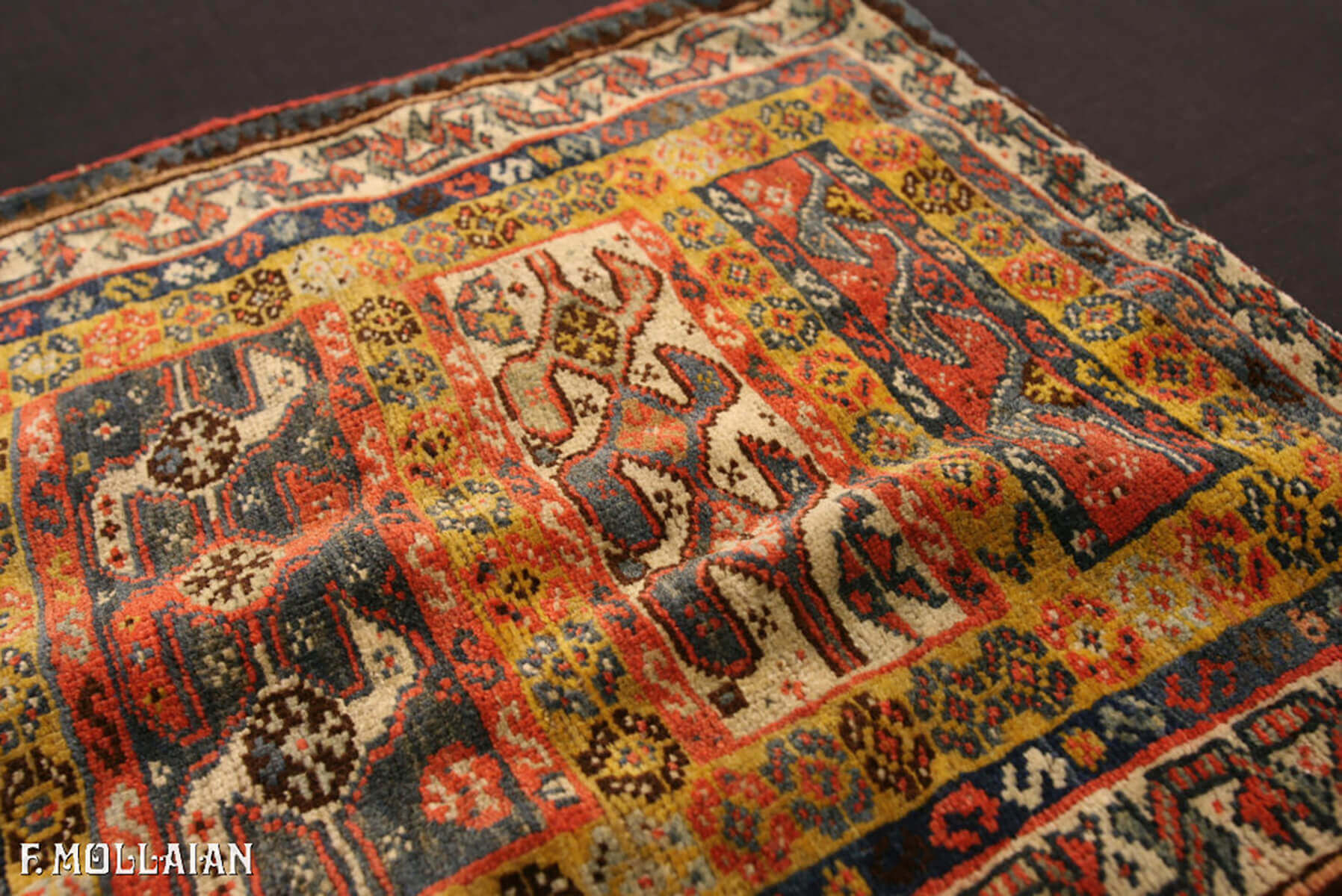 Square Antique Persian Kashkuli Rug (55x52 cm)